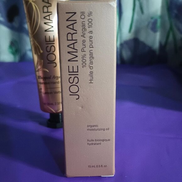 2 Josie Maran Argan Oil LOT Lemon Verbena Hand Cream & .05 oz Pure Argon Oil - Picture 4 of 8